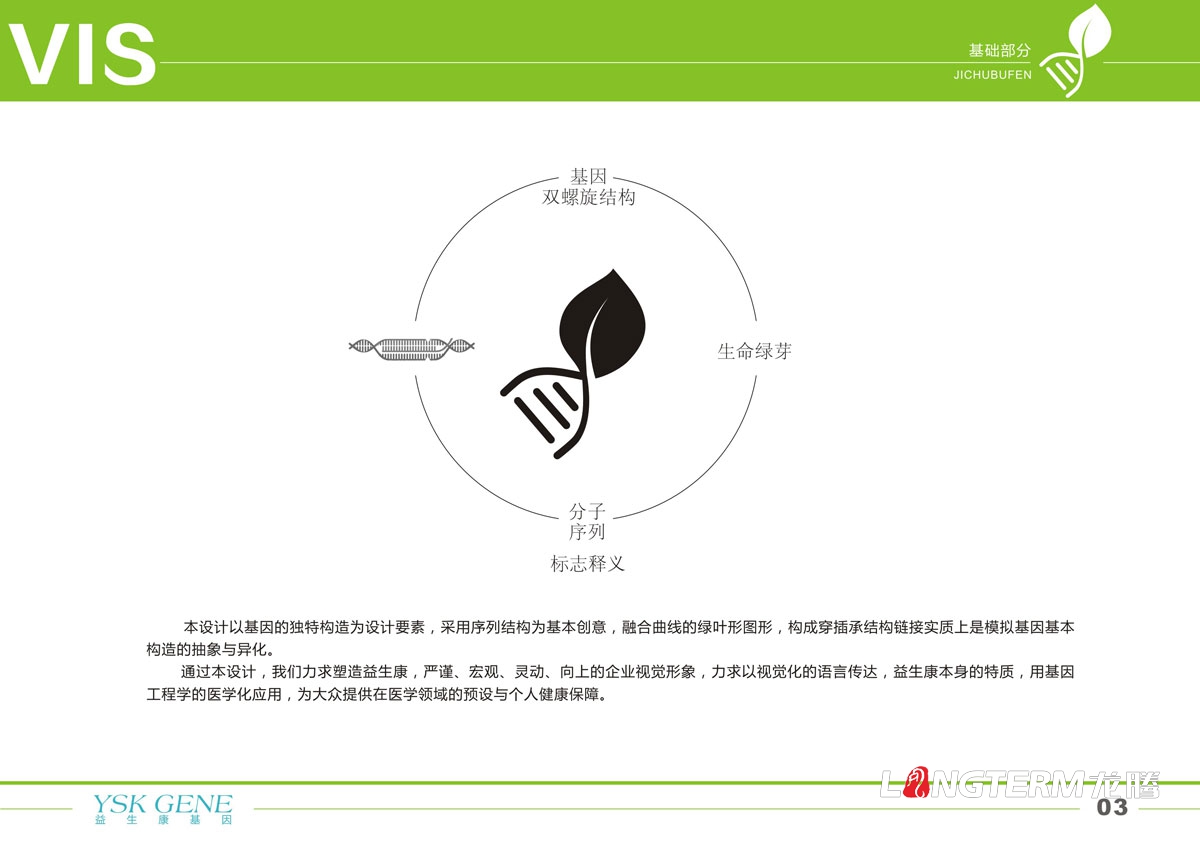 四川益生康基因工程有限公司品牌LOGO及VI形象設計|成都基因標志商標設計公司